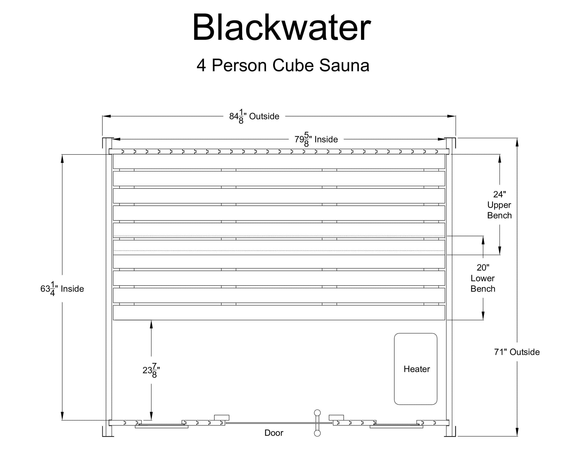 BlackWater 4 Person Cube Sauna - Outdoor Saunas