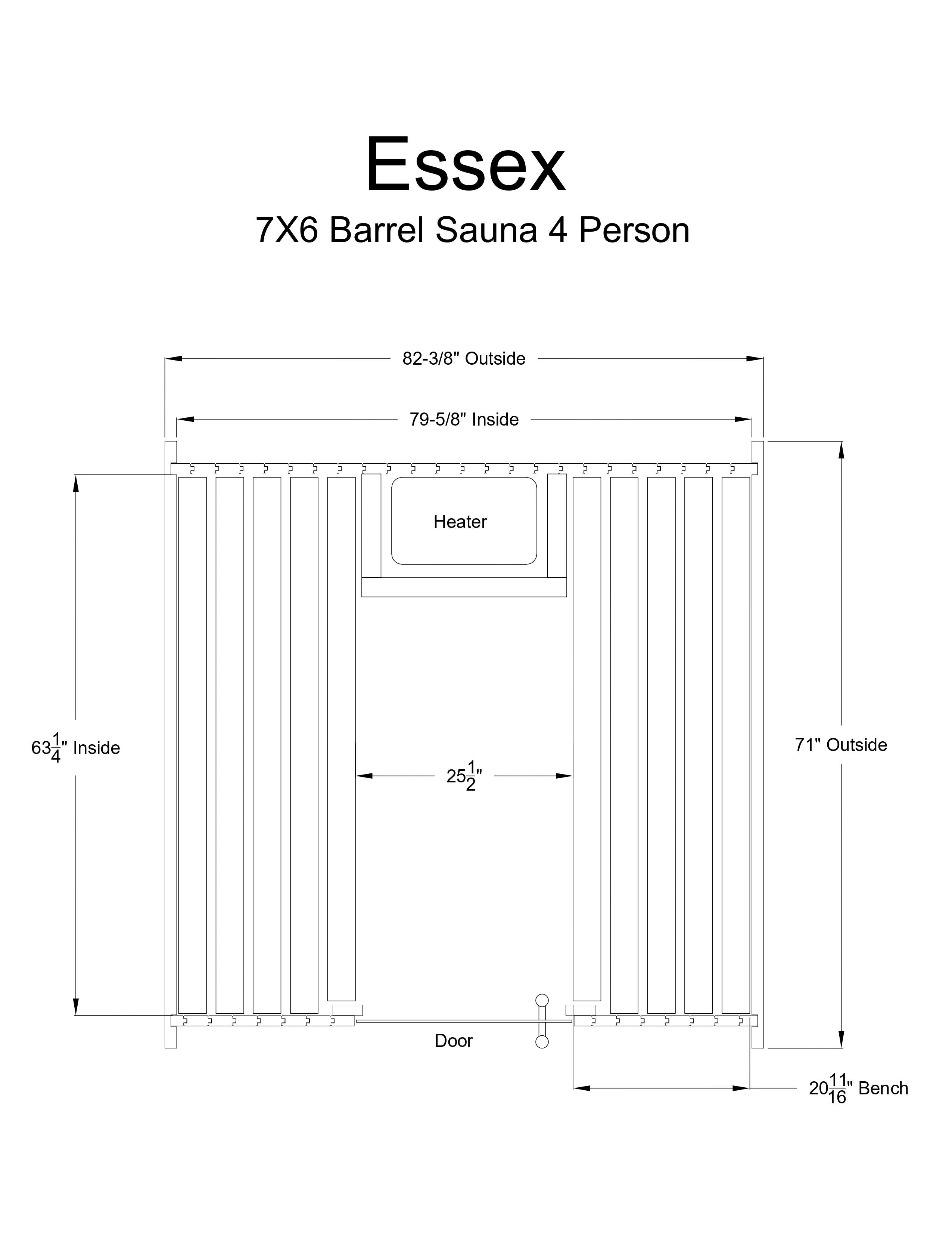Essex 4 Person Barrel Sauna - Outdoor Saunas