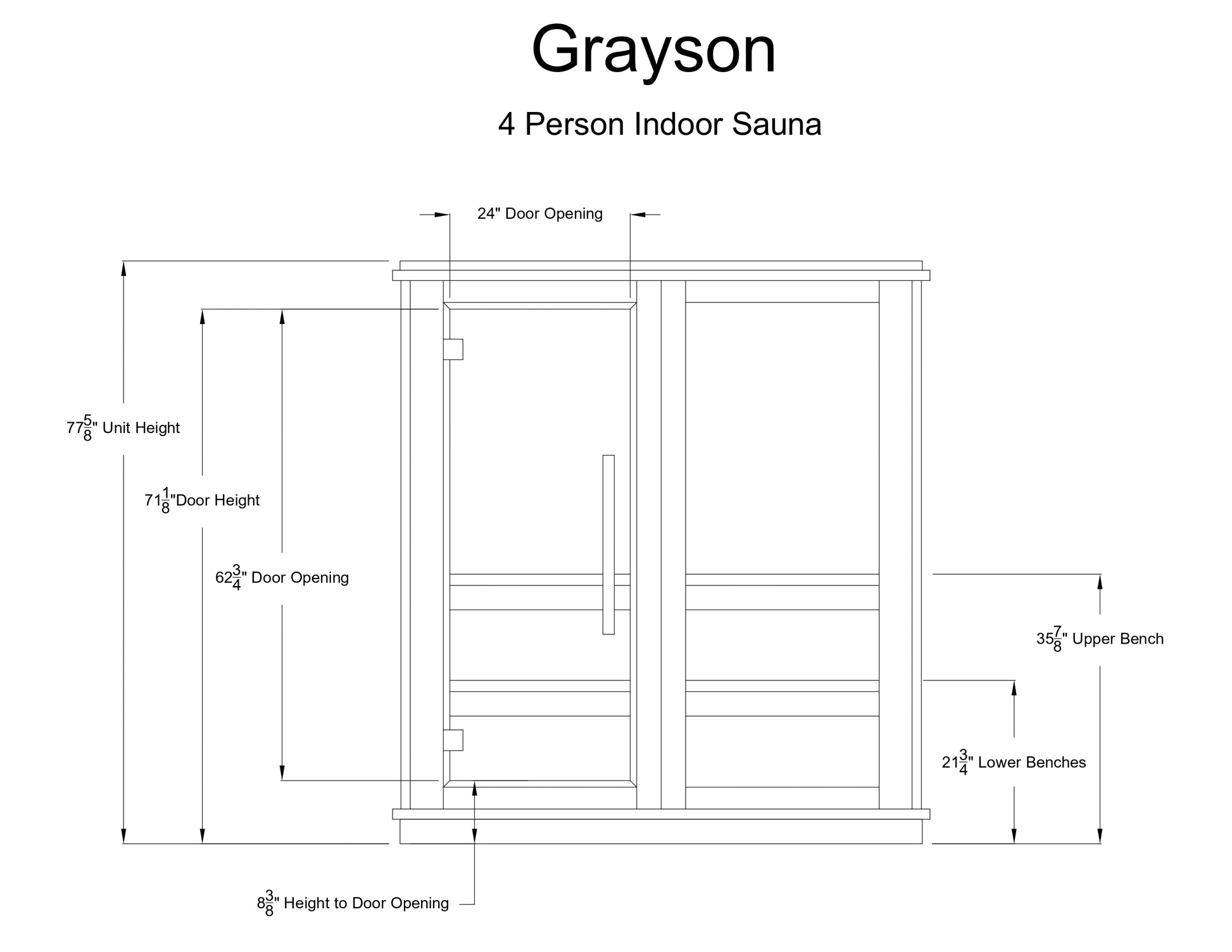 Grayson 4 Person Indoor Sauna - Indoor Saunas