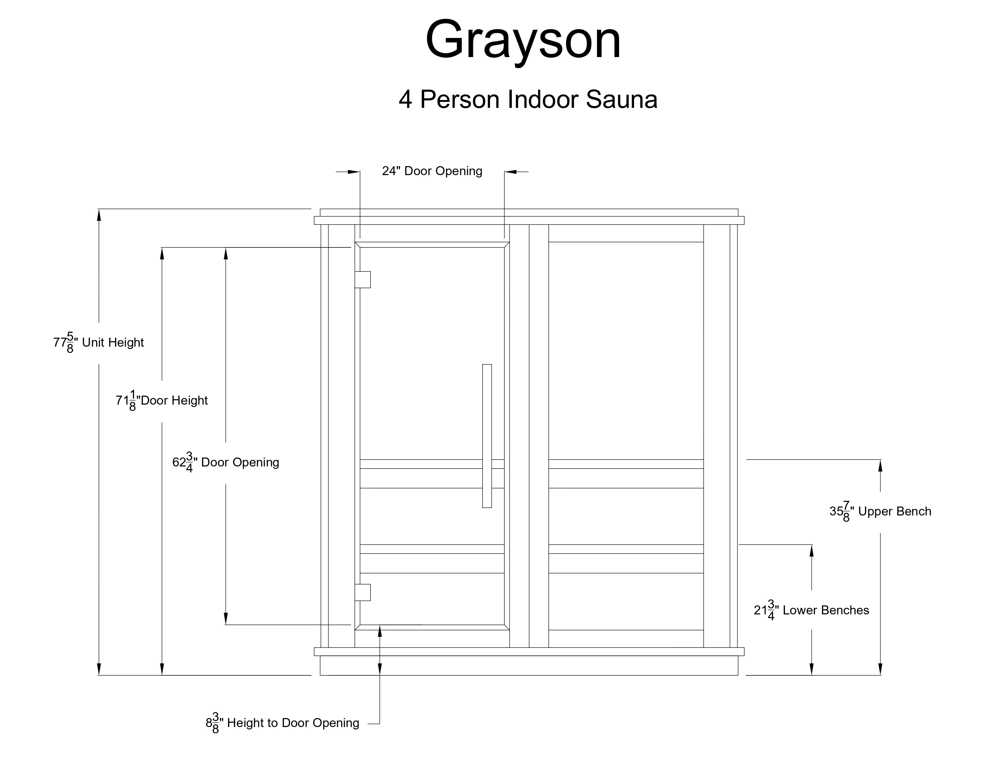 Grayson 4 Person Indoor Sauna - Indoor Saunas