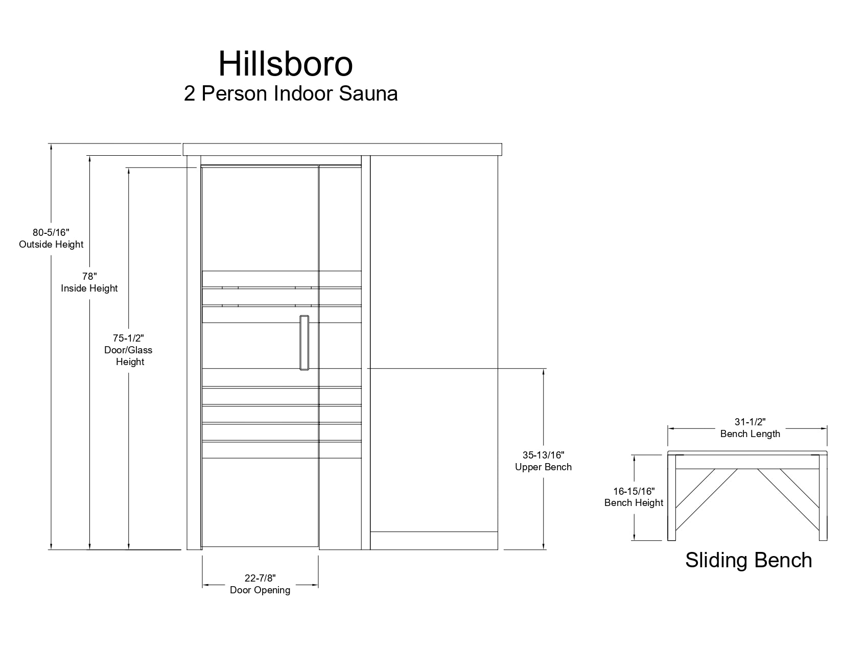 Hillsboro 2 Person Indoor Sauna - Indoor Saunas