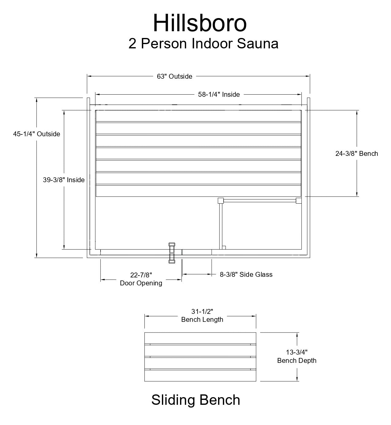 Hillsboro 2 Person Indoor Sauna - Indoor Saunas