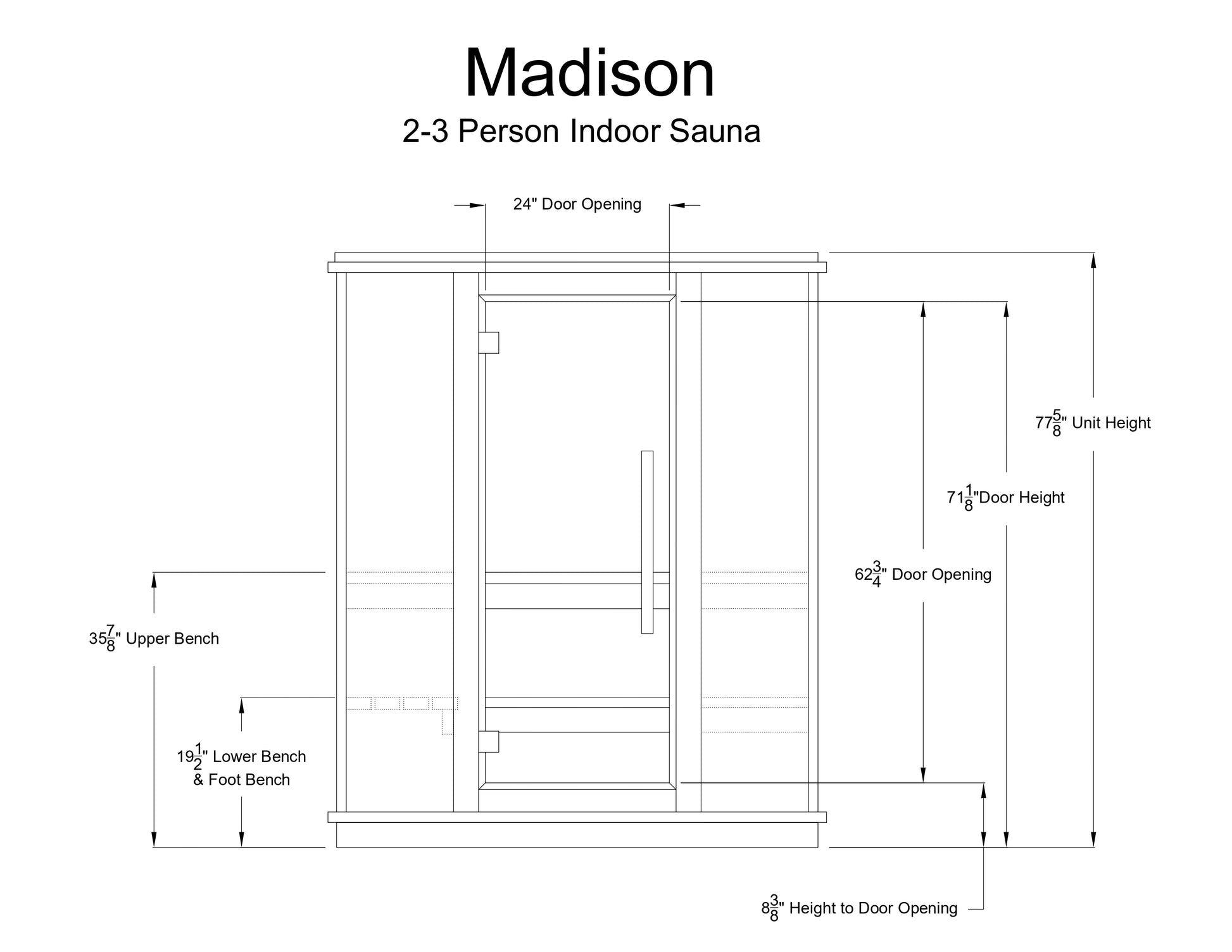 Madison 2-3 Person Indoor Sauna - Indoor Saunas