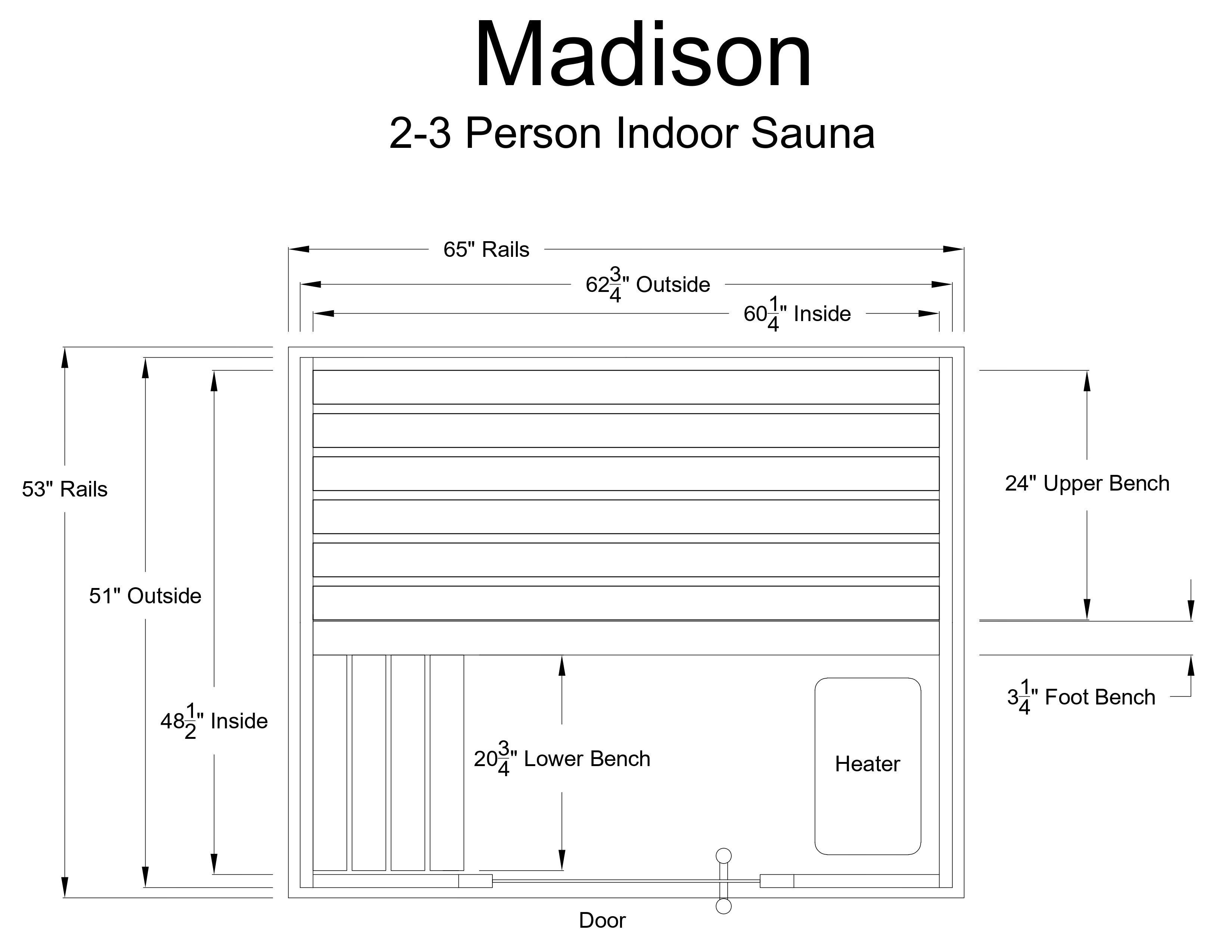 Madison 2-3 Person Indoor Sauna - Indoor Saunas