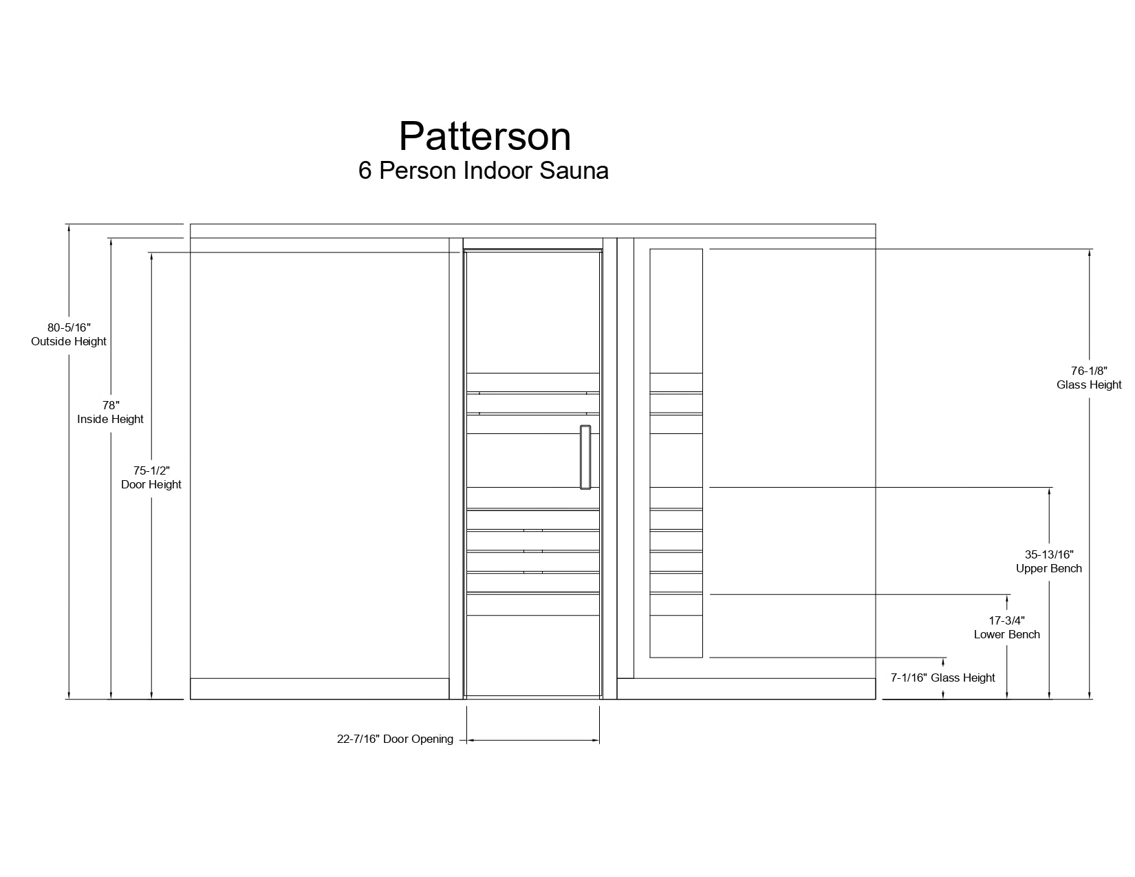 Patterson 6 Person Indoor Sauna - Indoor Saunas