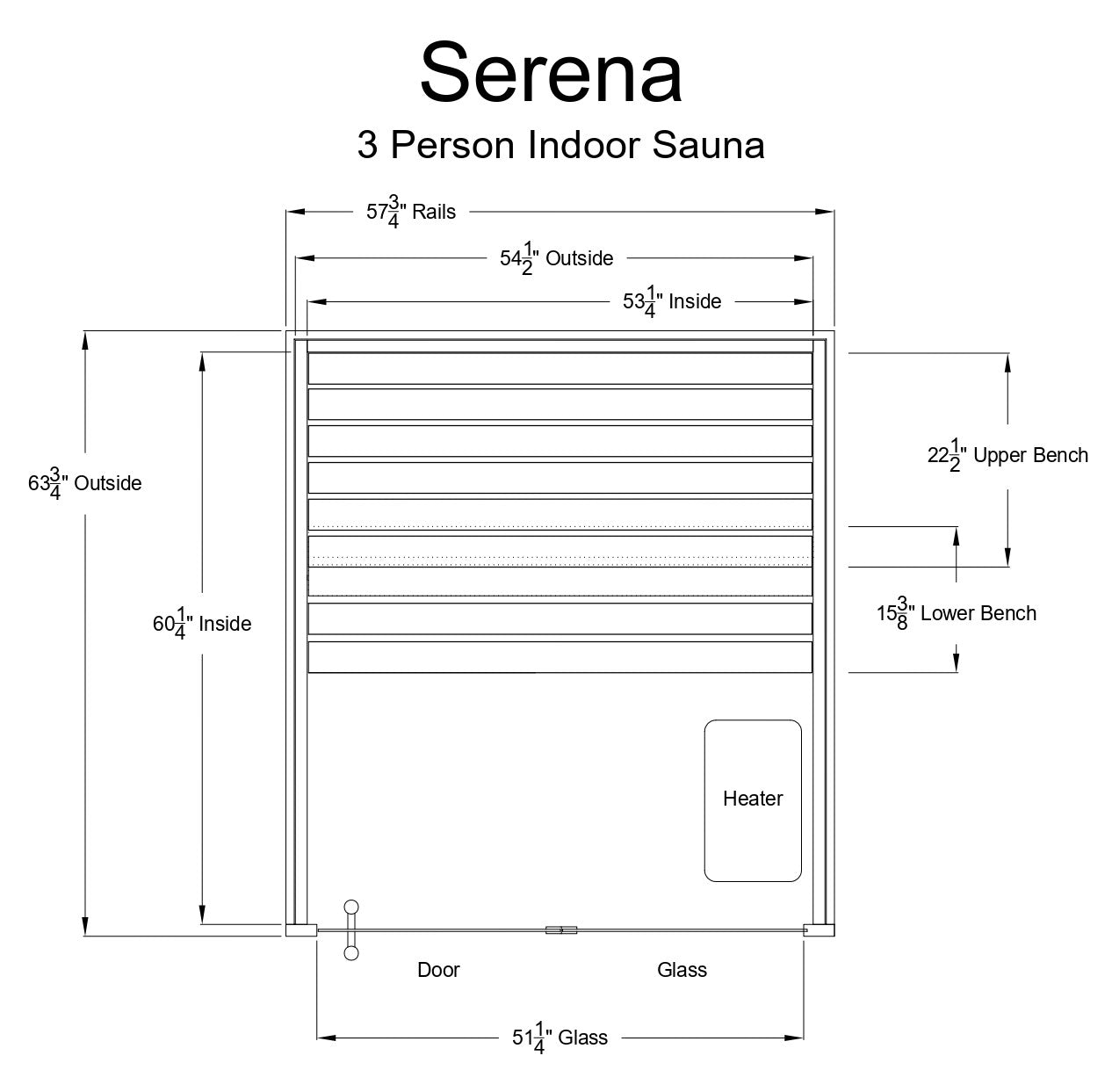 Serena 3 Person Indoor Sauna - Indoor Saunas