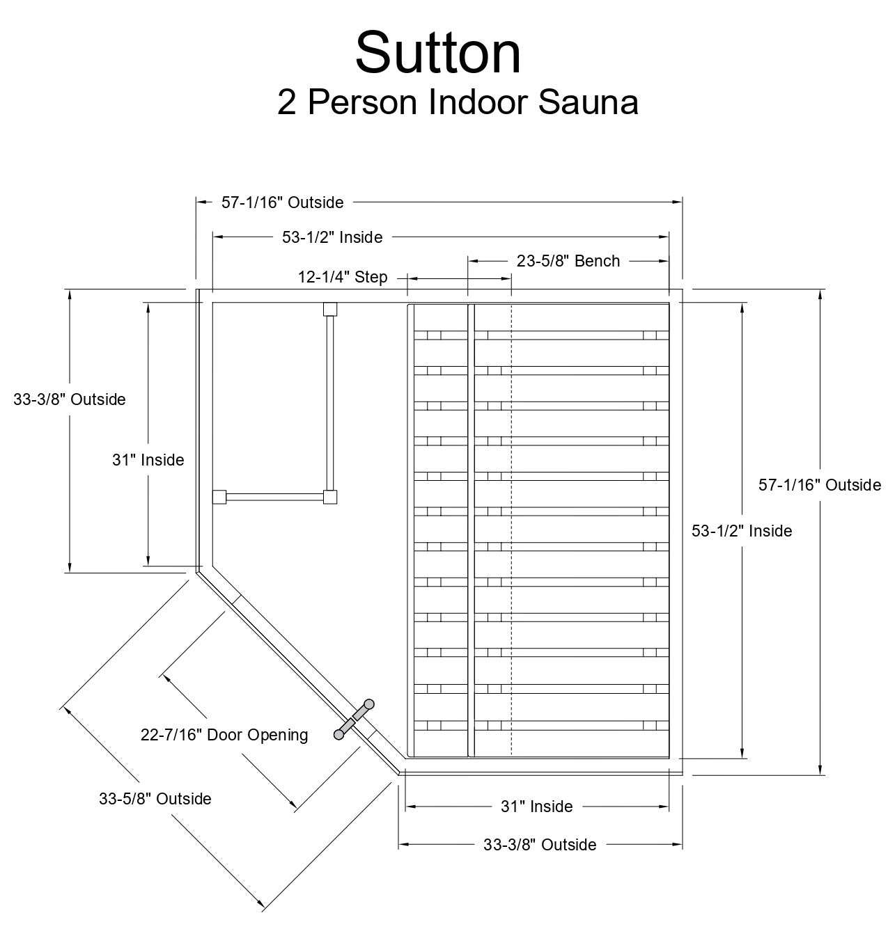 Sutton 2-person Indoor Sauna - Indoor Saunas