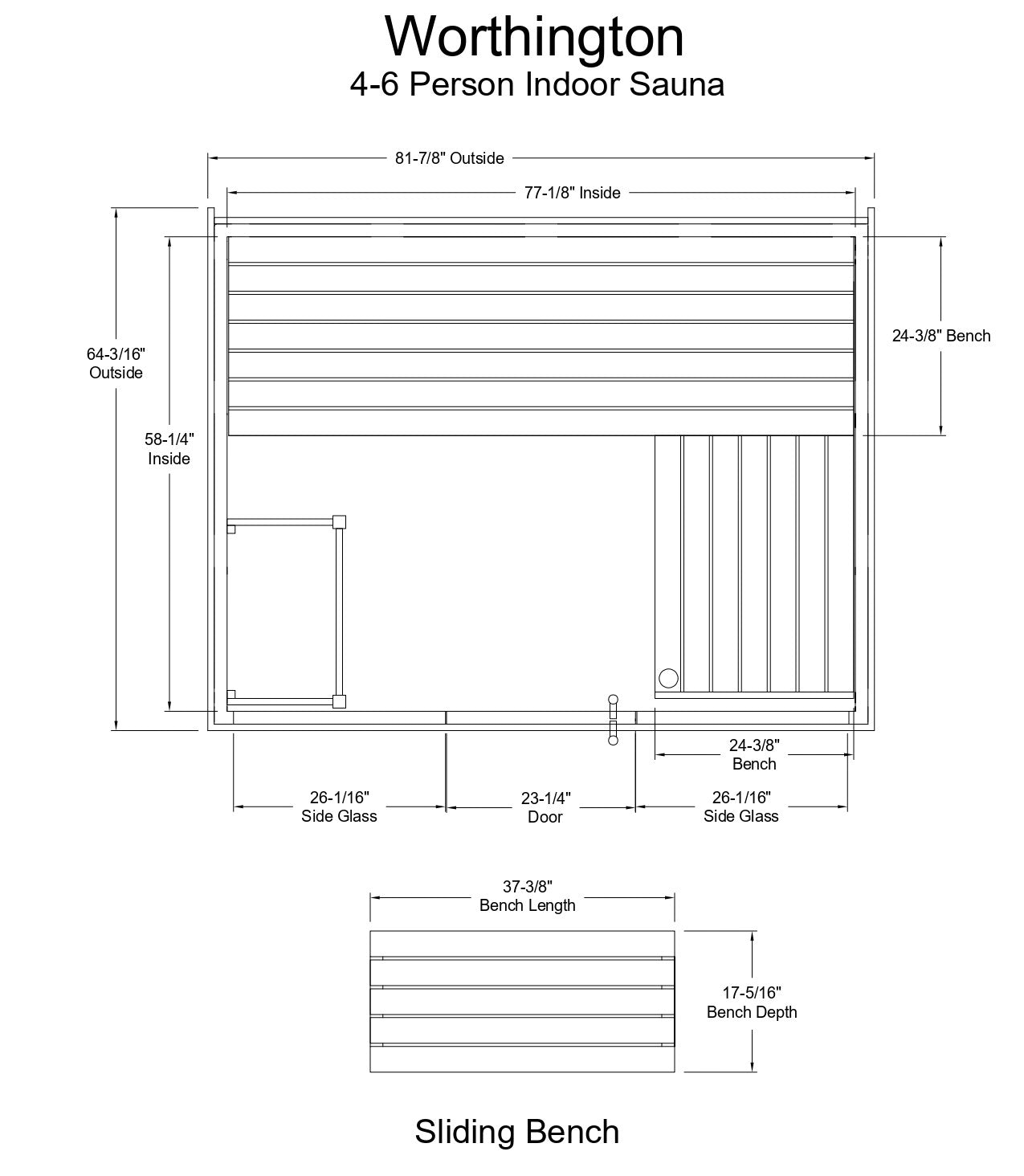 Worthington 4-6 Person Indoor Sauna - Indoor Saunas