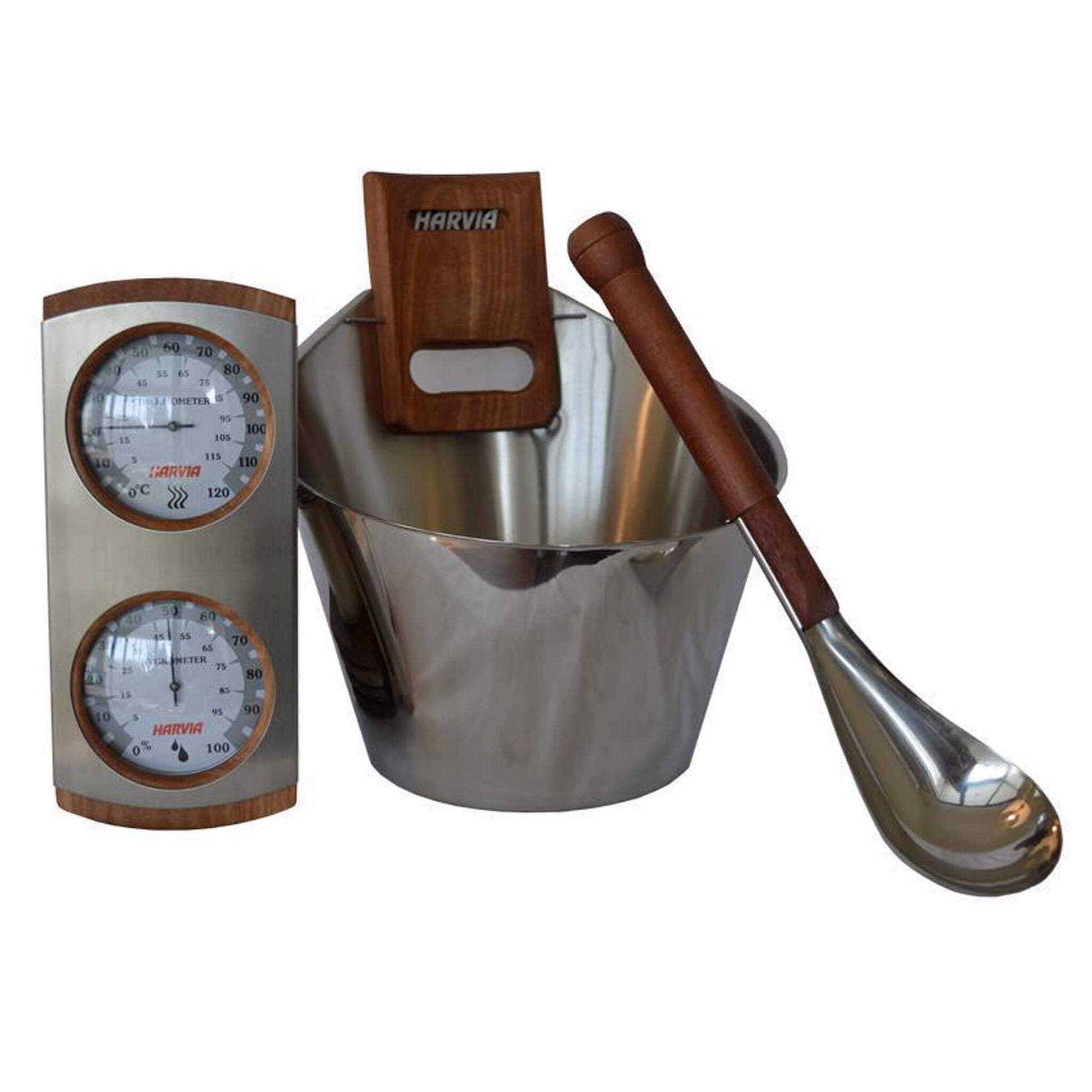 Harvia Stainless Bucket Ladle & Thermometer Kit - Accessories
