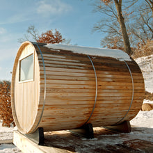 Load image into Gallery viewer, Huntington 4-6 Person Canopy Sauna outside in the snow. 

