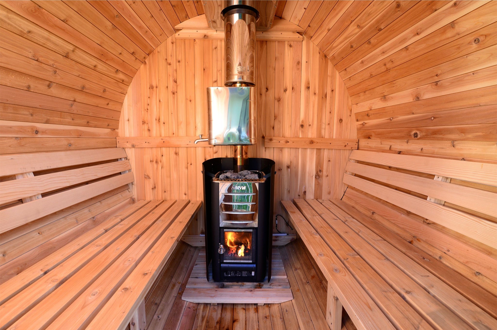 Seneca 6 Person Barrel Sauna - Outdoor Saunas
