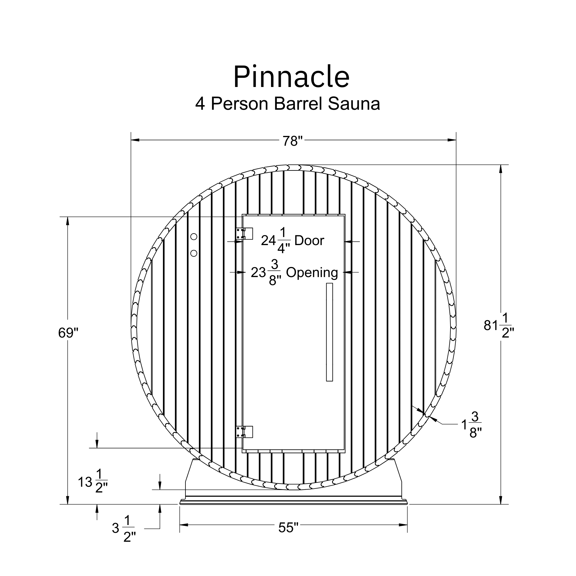 Pinnacle 4 Person Barrel Sauna