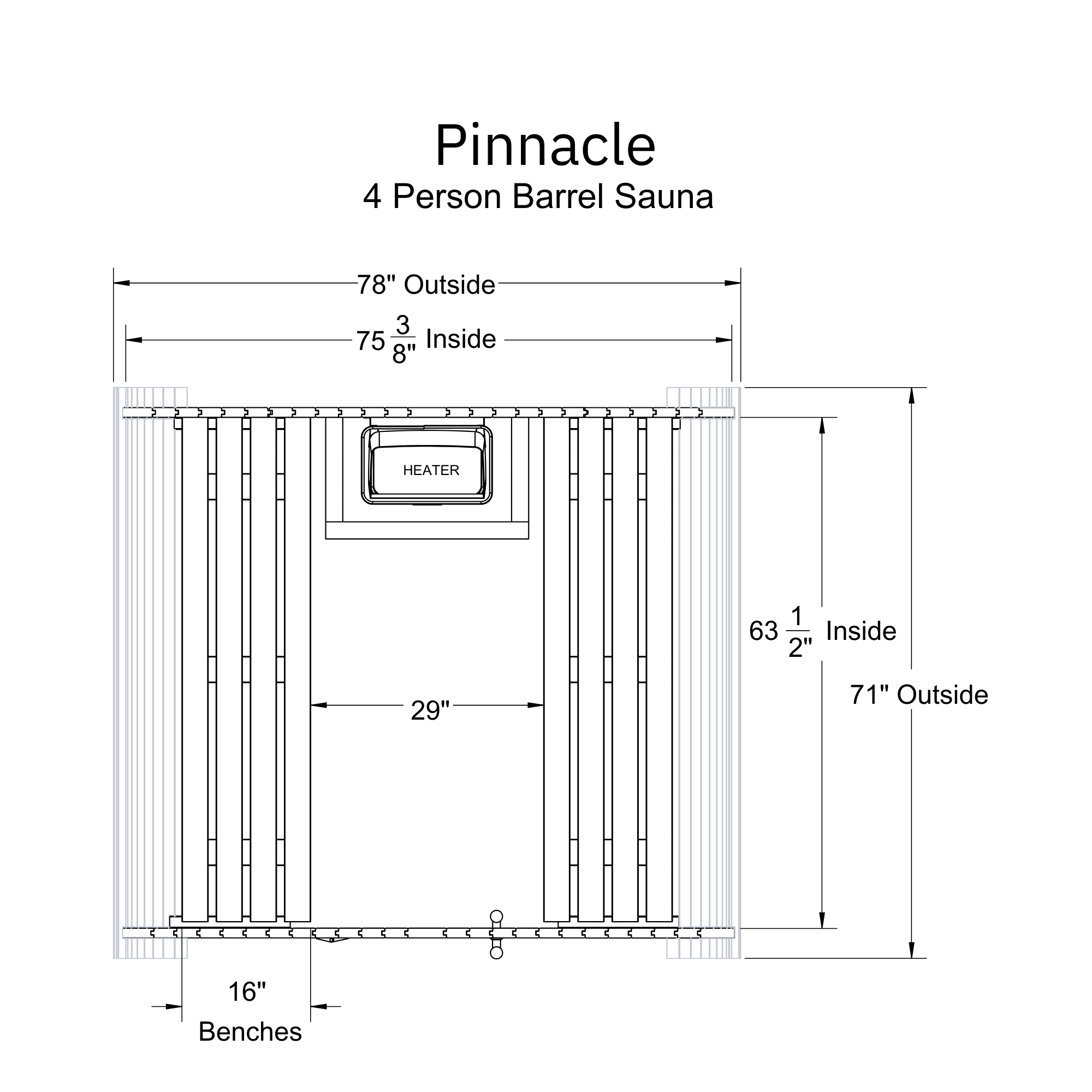 Pinnacle 4 Person Barrel Sauna