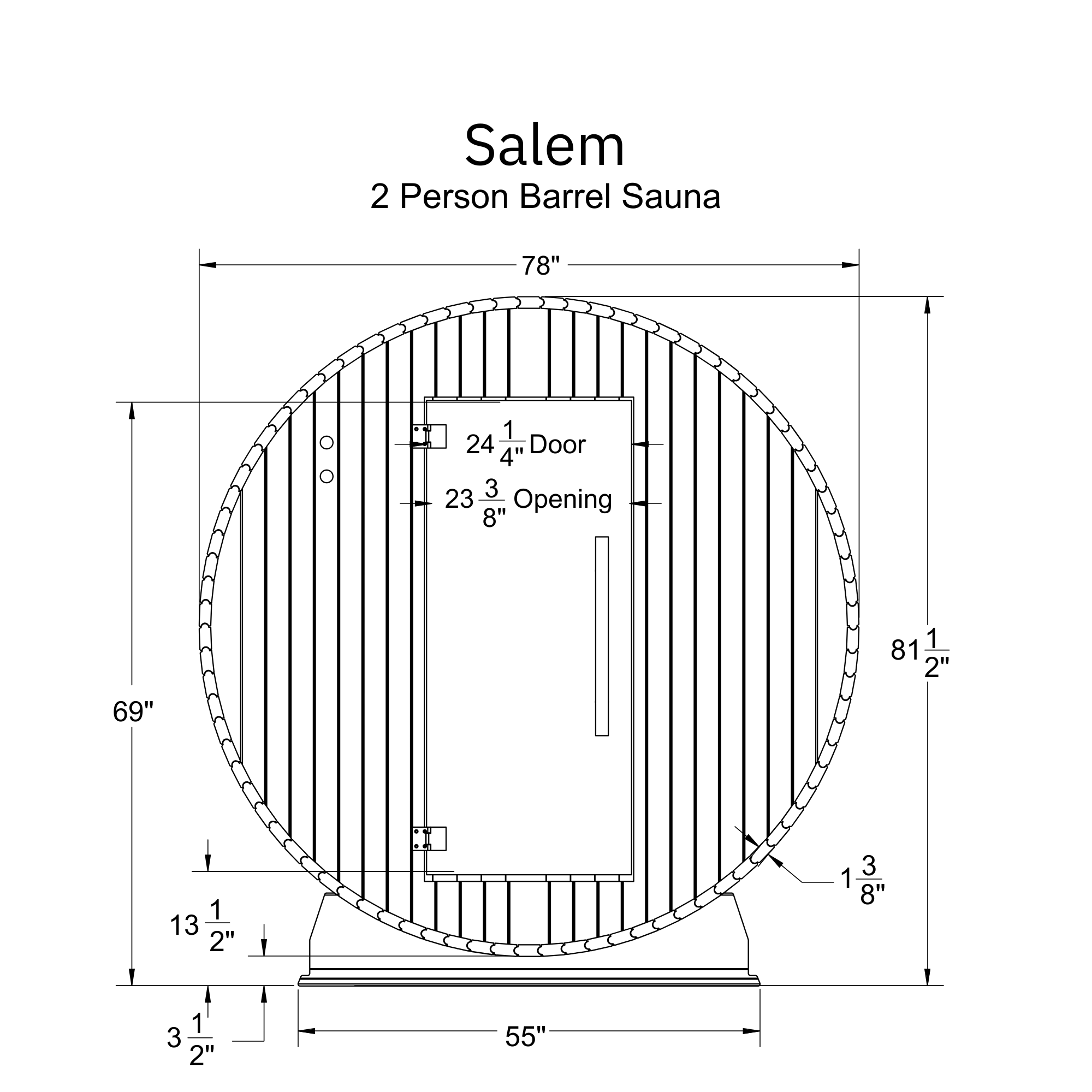 Salem 2 Person Barrel Sauna