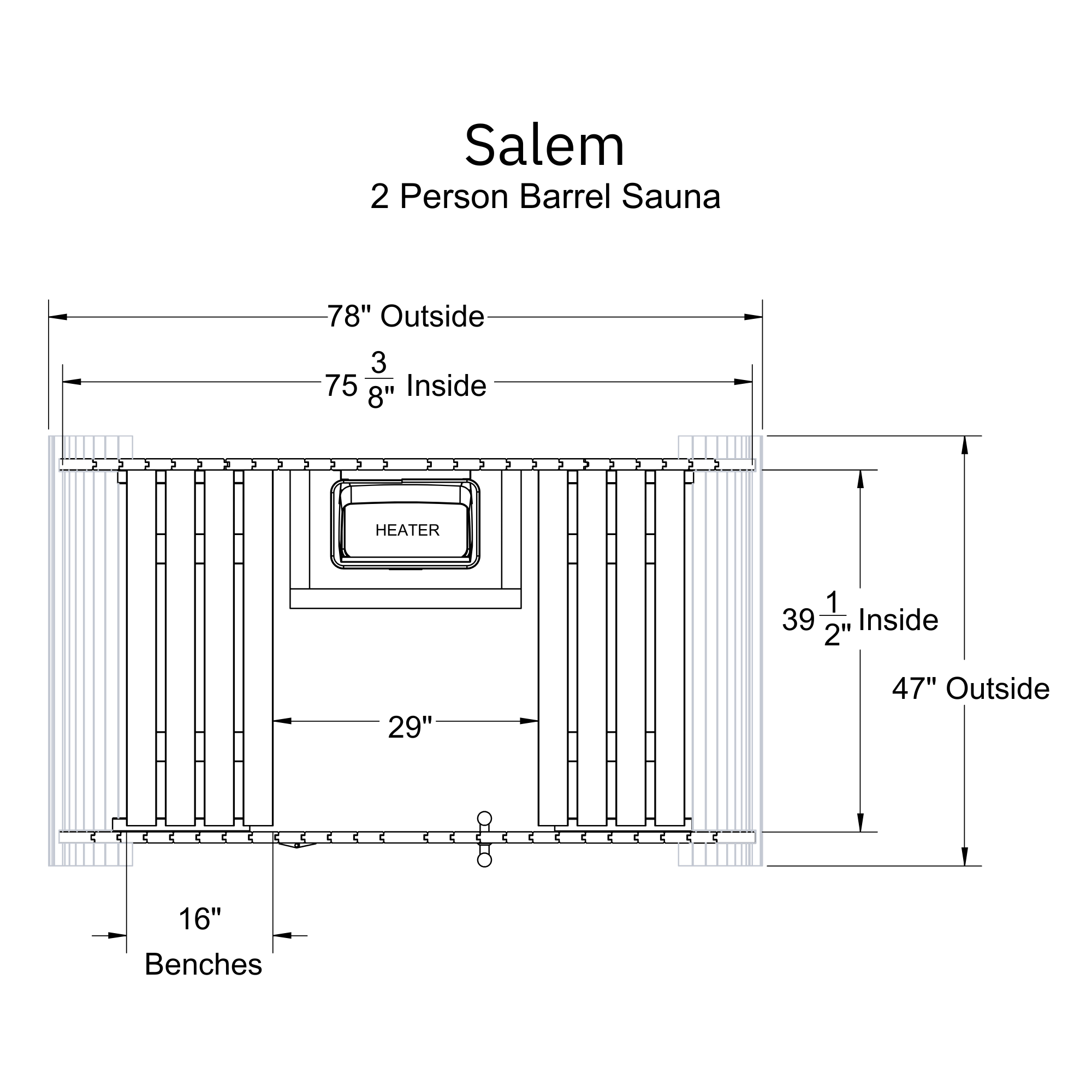 Salem 2 Person Barrel Sauna