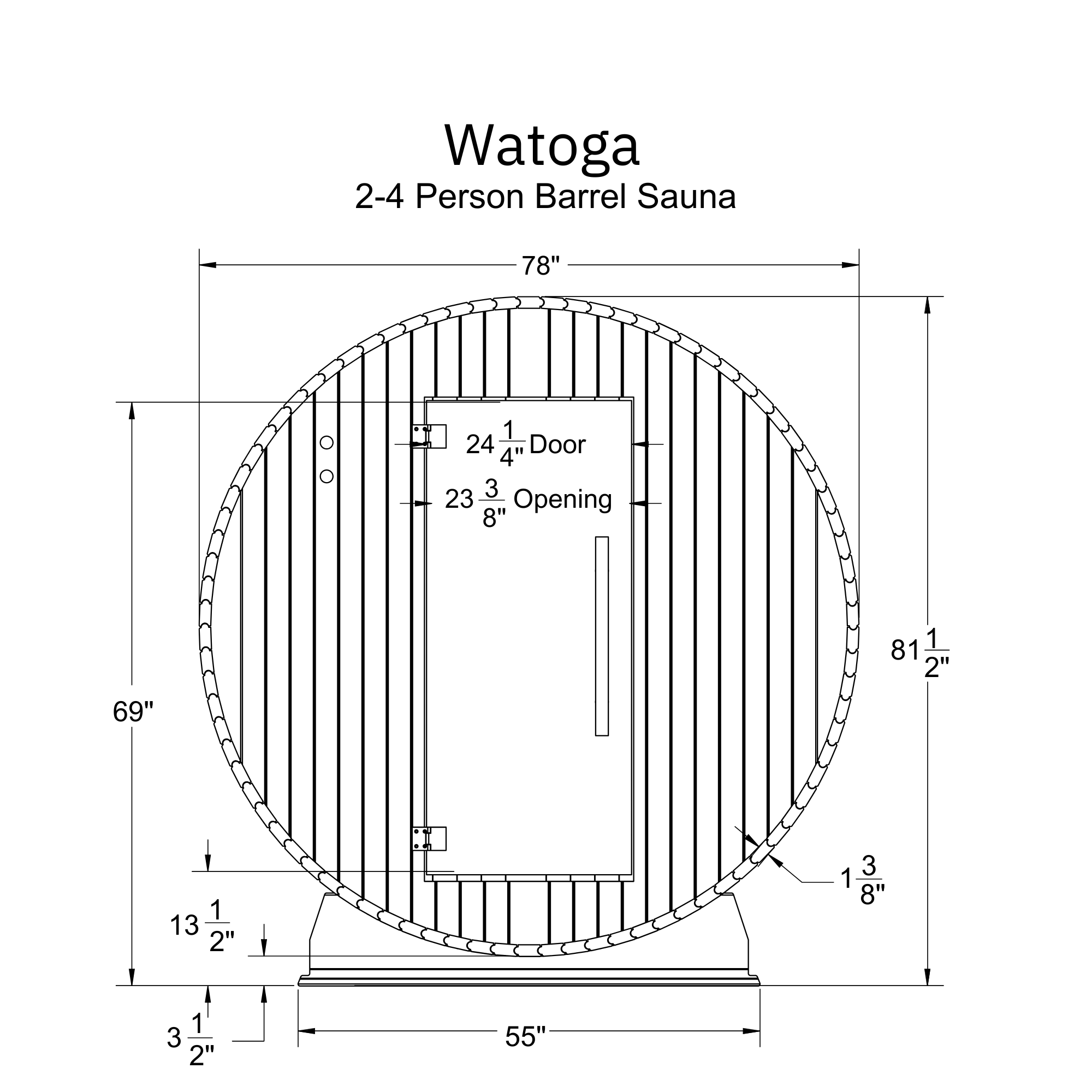 Watoga 2-4 Person Barrel Sauna