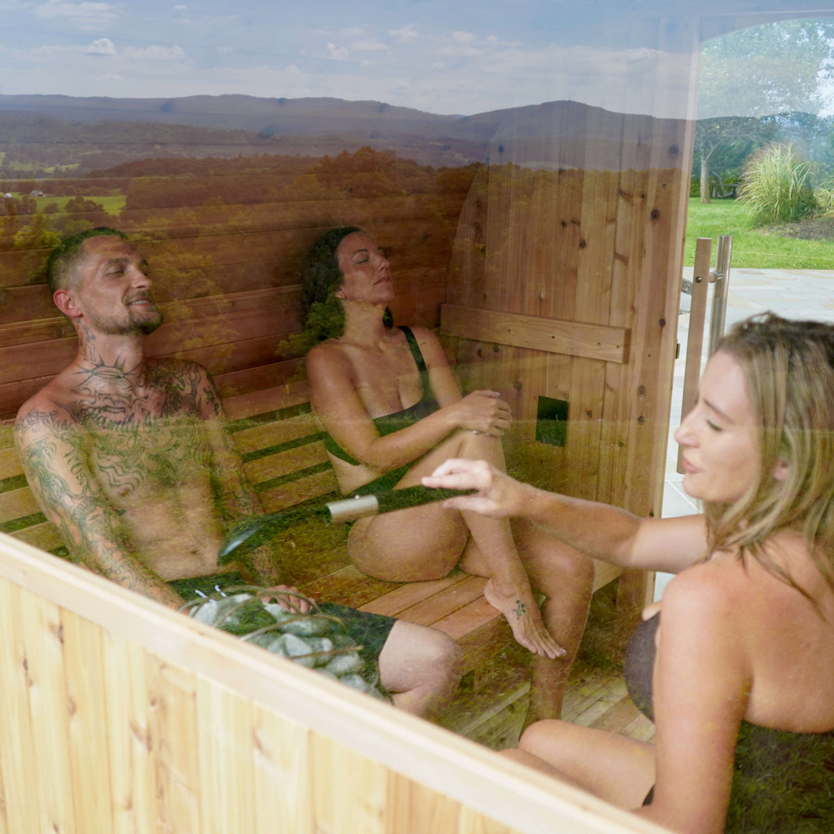 Weston 4-6 Person Flat Bottom Barrel Sauna