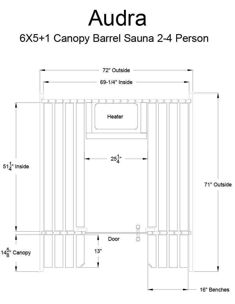 Audra 2-4 Person Canopy Barrel Sauna