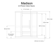 Load image into Gallery viewer, Madison 2-3 Person Indoor Sauna
