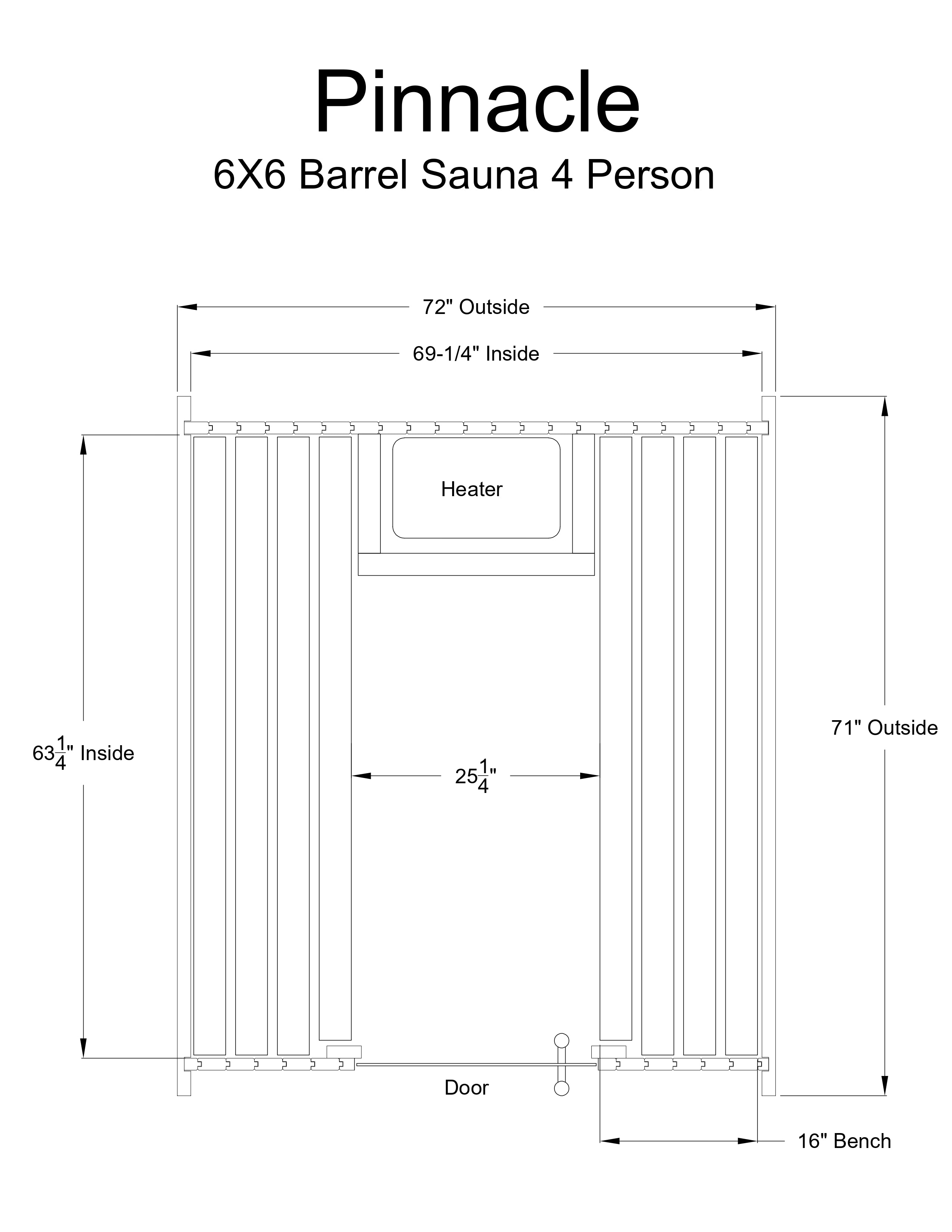 Pinnacle 4 Person Barrel Sauna