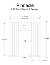 Load image into Gallery viewer, Pinnacle 4 Person Barrel Sauna
