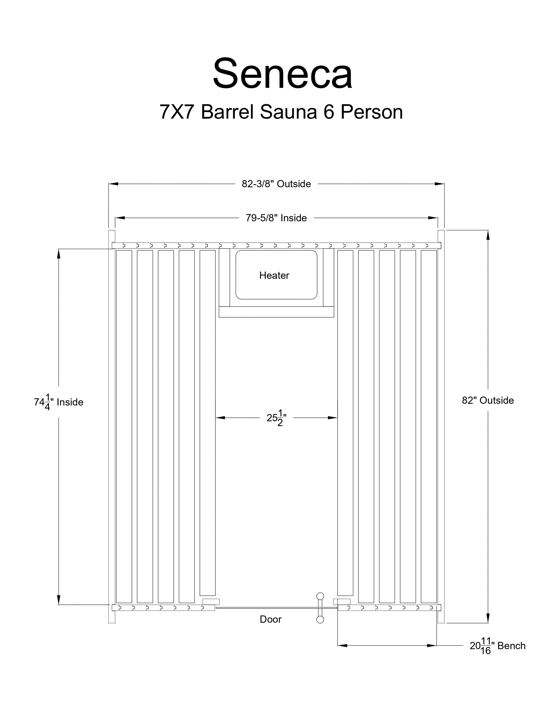 Seneca 6 Person Barrel Sauna - Outdoor Saunas