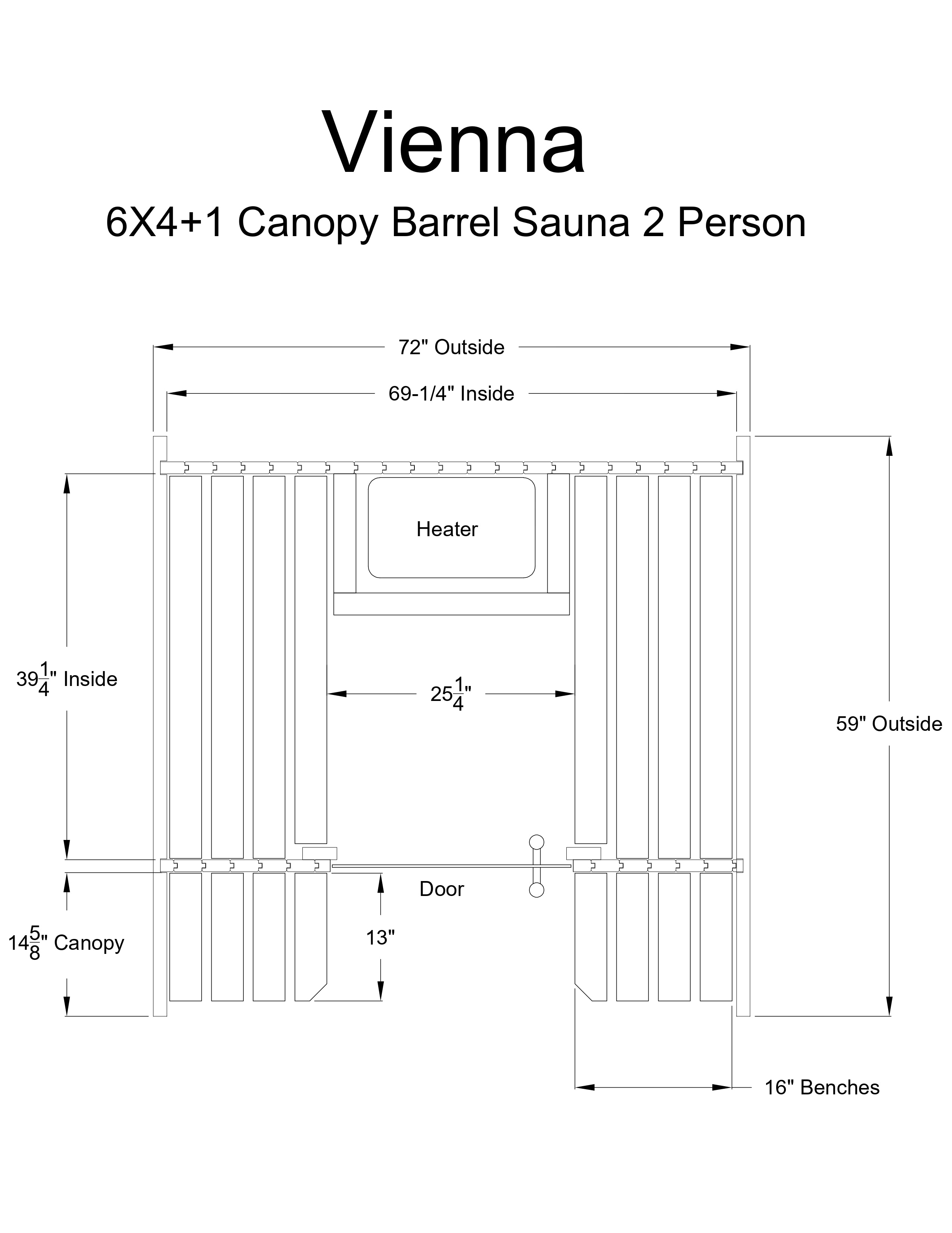 Vienna 2 Person Canopy Barrel Sauna