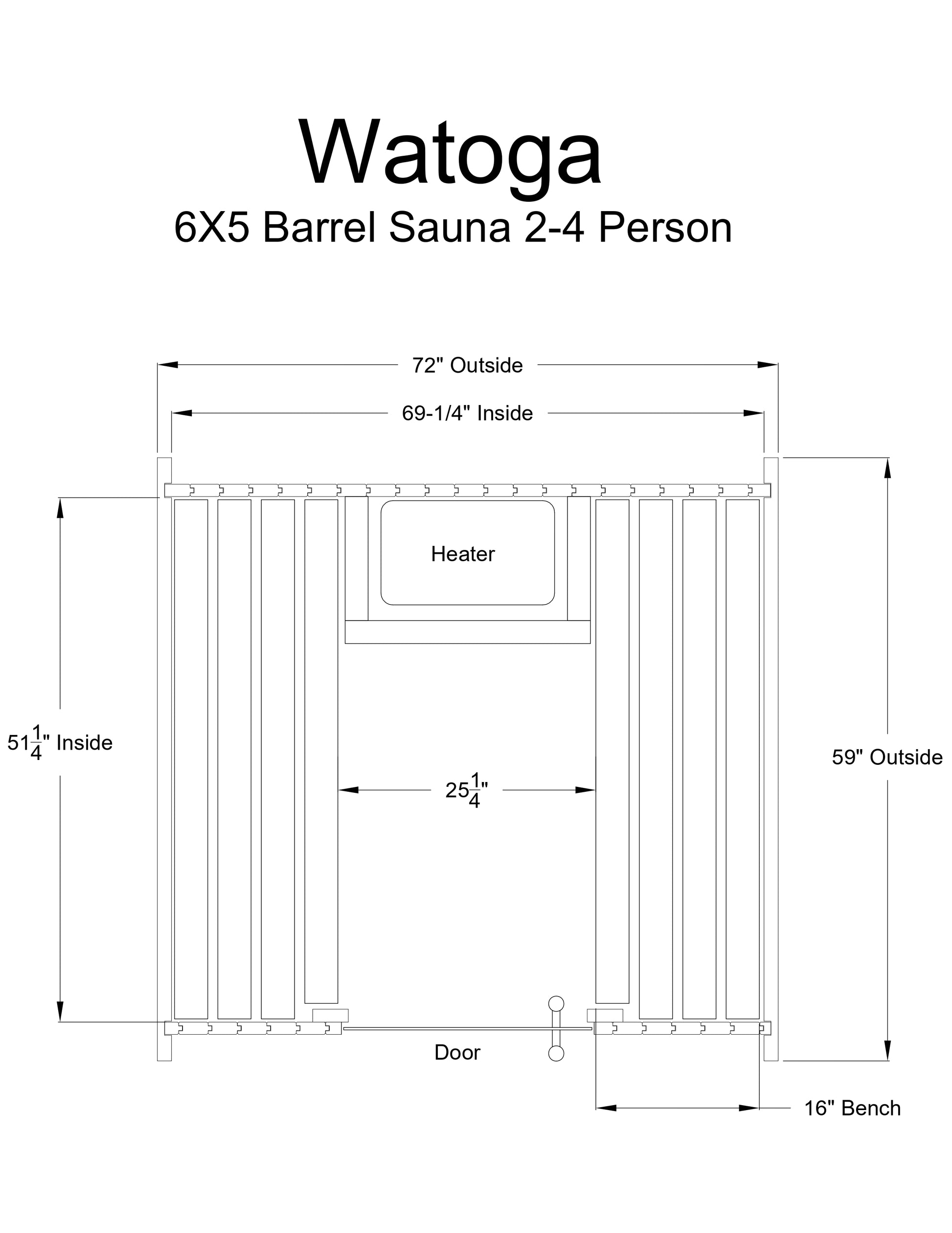 Watoga 2-4 Person Barrel Sauna - Outdoor Saunas