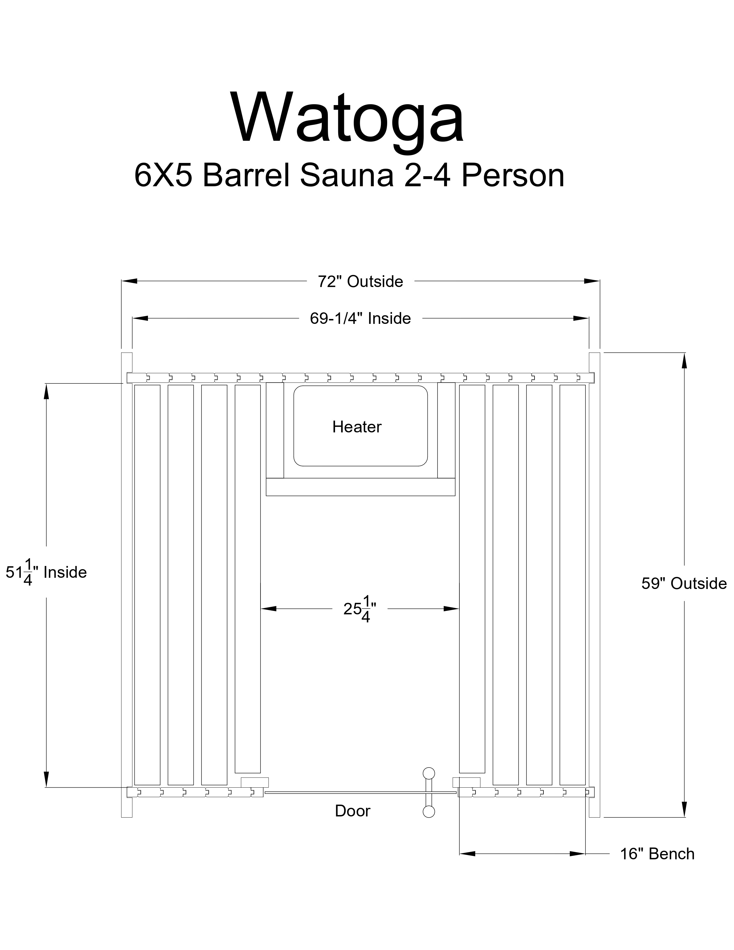 Watoga 2-4 Person Barrel Sauna - Outdoor Saunas