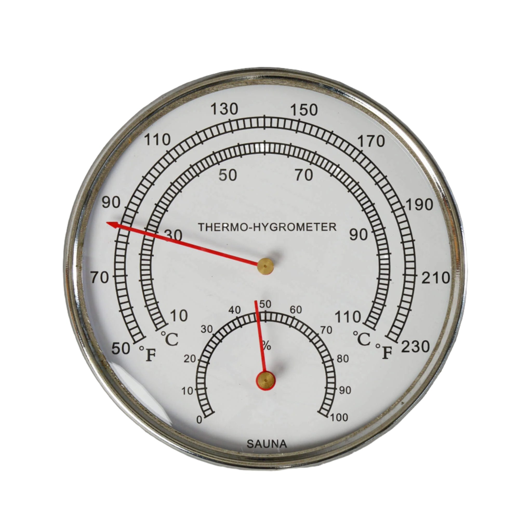 Sauna Thermometer - 4’’ Chrome - Accessories