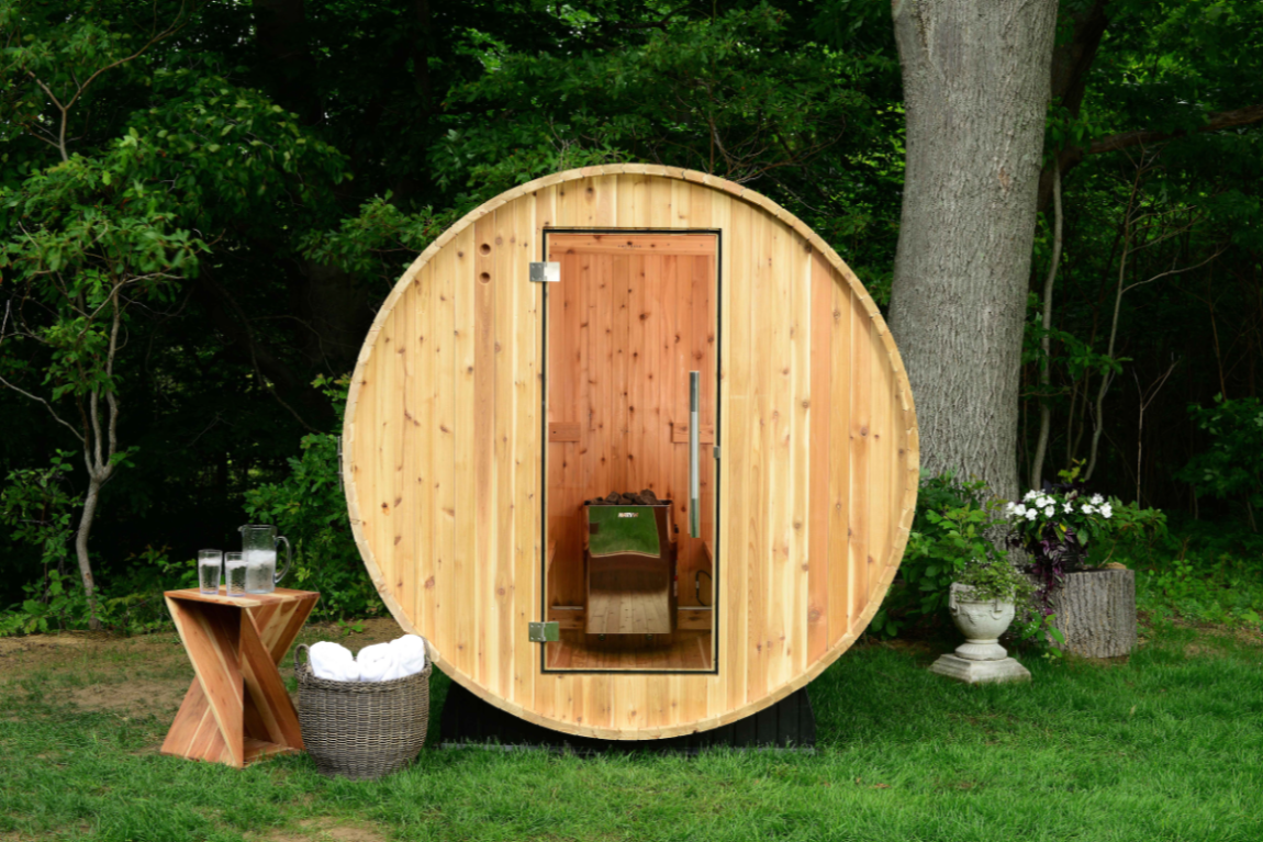 Seneca 6 Person Barrel Sauna - Outdoor Saunas