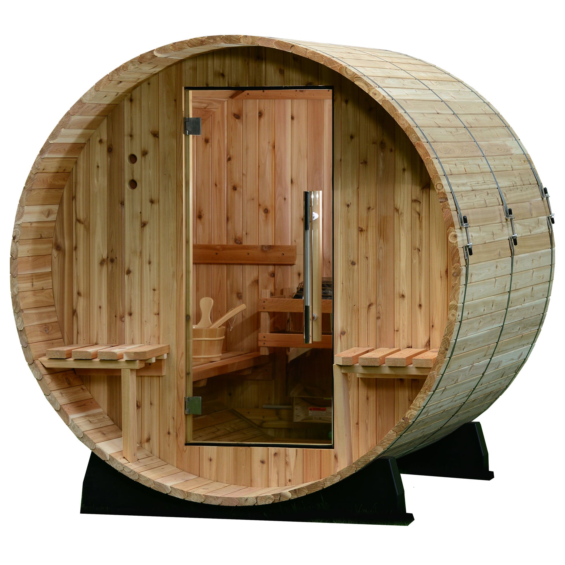 Audra 2-4 Person Canopy Barrel Sauna - Outdoor Saunas