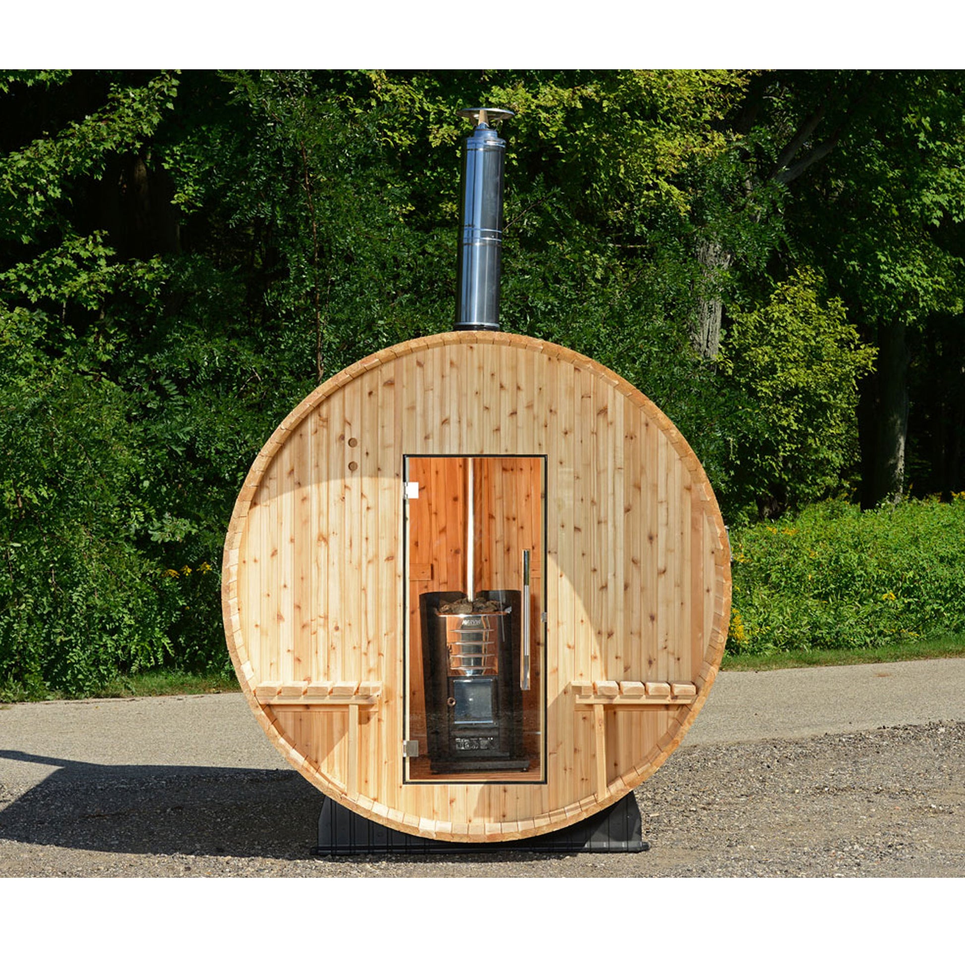 Grandview 4-6 Person Canopy Barrel Sauna - Outdoor Saunas