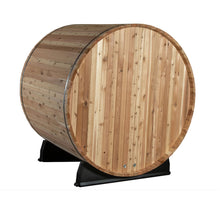 Load image into Gallery viewer, Rear view of 2-4 person barrel sauna
