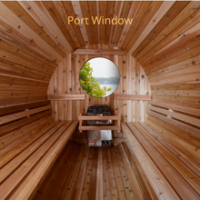 Load image into Gallery viewer, Huntington 4-6 Person Canopy Barrel Sauna
