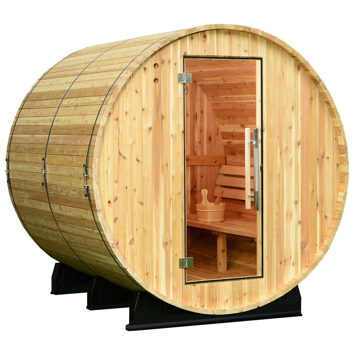 Seneca 6 Person Barrel Sauna - Outdoor Saunas